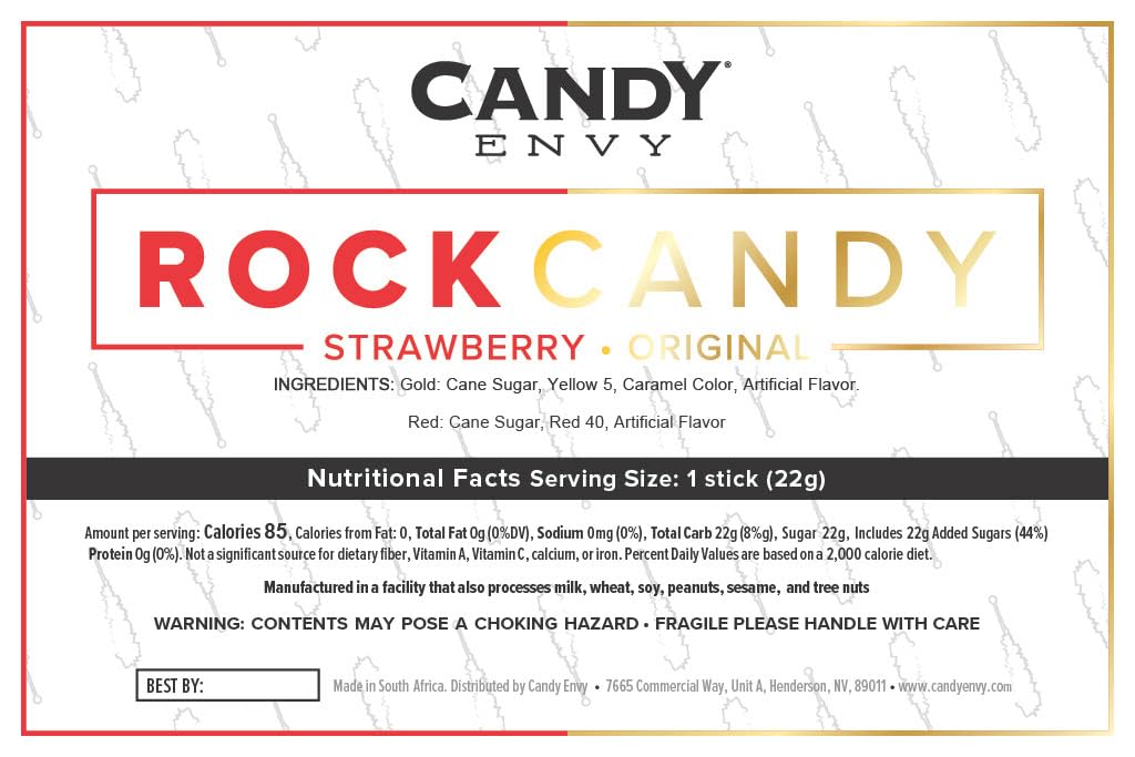 24 Individually Wrapped Gold and Red Rock Candy Sugar Sticks M387999