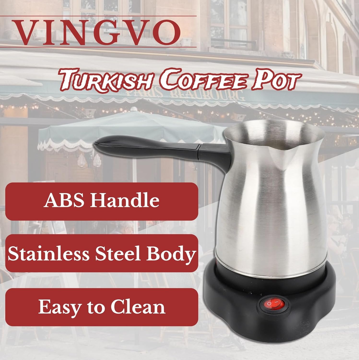 Stainless Steel Electric Turkish Coffee Maker, 600ml Z933770