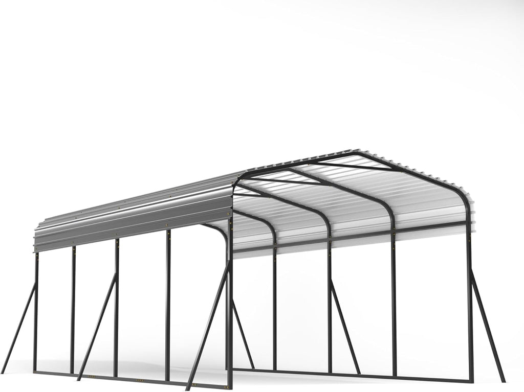 Grey Heavy Duty Galvanized Steel Carport Canopy 12x20 FT B943