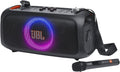 Portable party speaker with built-in lights and wireless mic - Black X5654