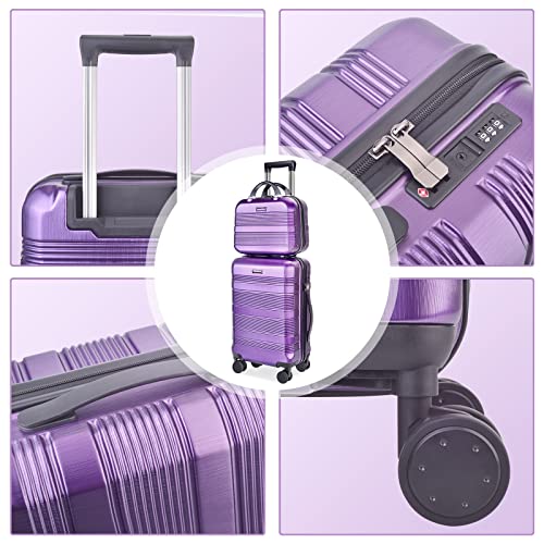28" Expandable Lightweight ABS+PC Hard Suitcase with TSA Lock (Black) D139