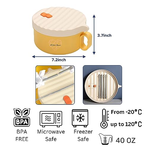 40 oz Microwave Ramen Bowl with Lid C3993