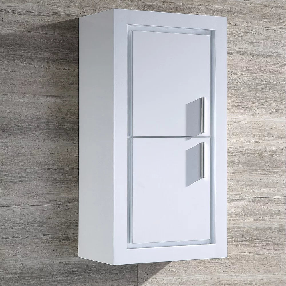 White Bathroom Linen Side Cabinet with 2 Doors W21123