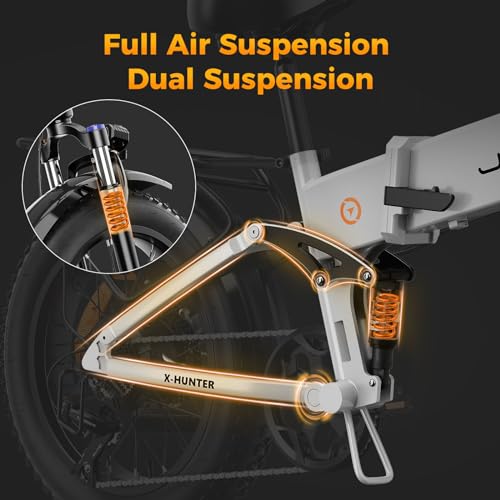 1400W Peak Motor 30MPH Max Speed 624WH Removable Battery Full Suspension 20 * 4.0 Fat Tire Foldable Ebike W95106