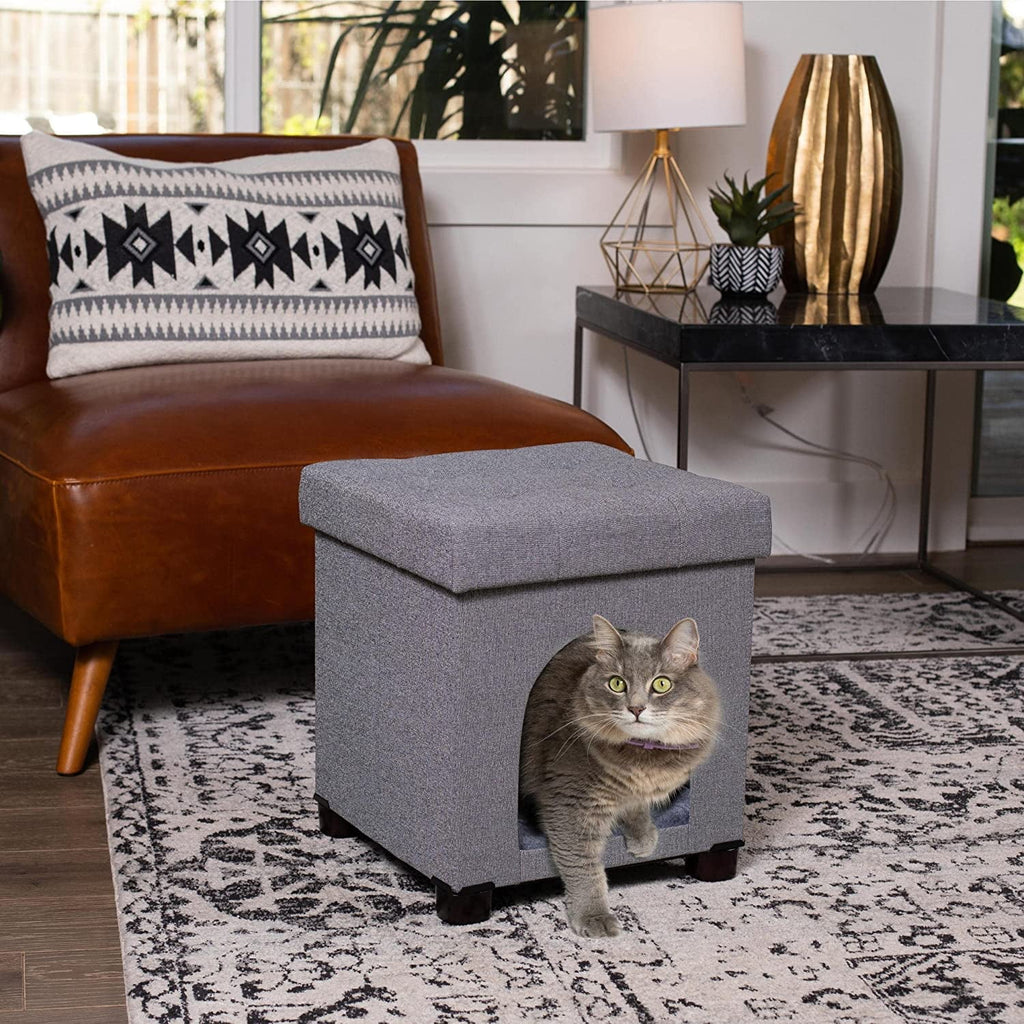 Pet House Bench Ottoman Cat Dog Furniture Bed Footstool Cozy Condo Cave X286