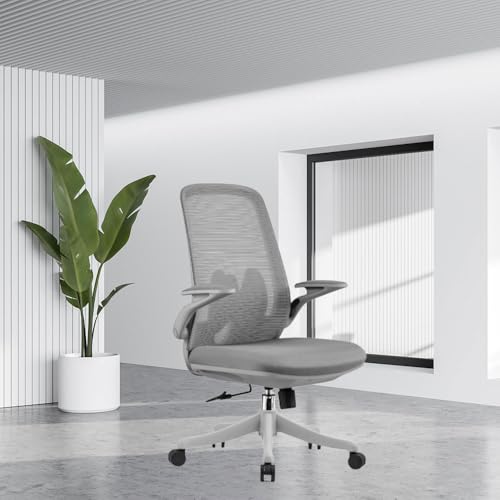 Gray Adjustable Height Mesh Office Chair with Wheels Y73535