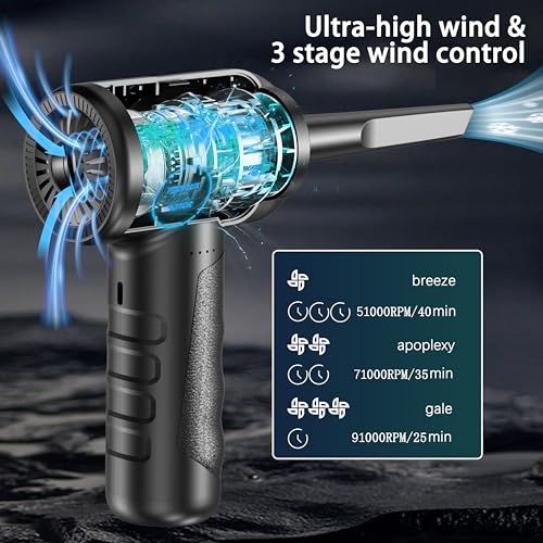 Cordless Electric Air Duster with LED Light U805