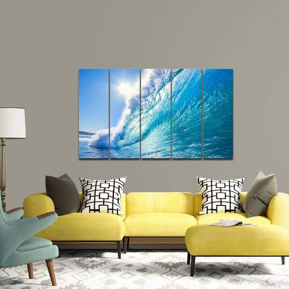 5 Piece Framed Giclee Canvas Prints Seascape Artwork W900762