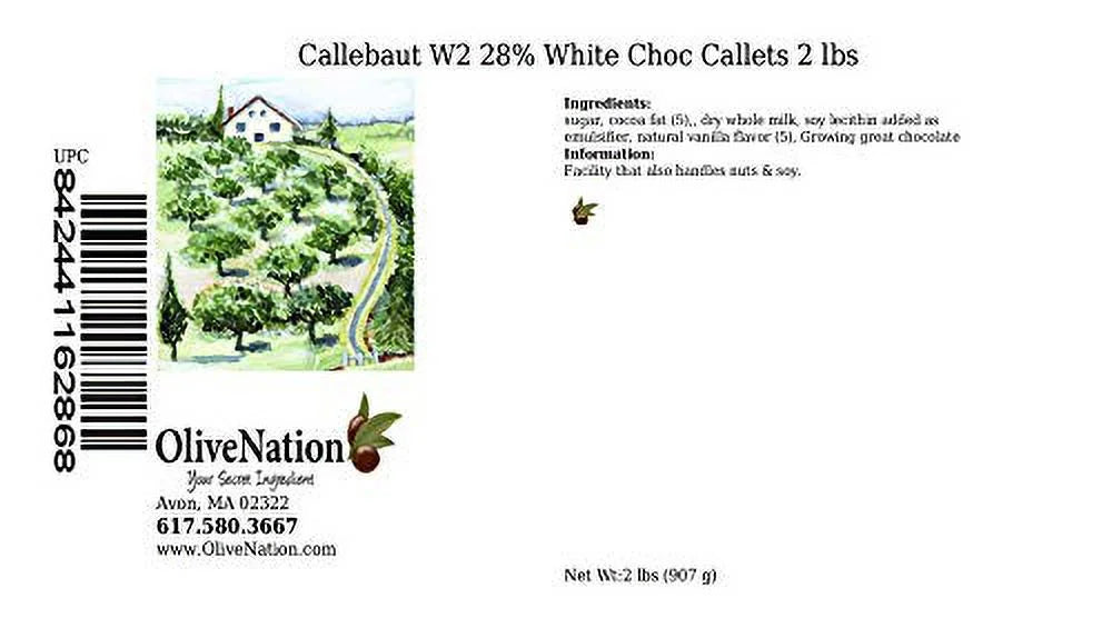 2 Pounds 28% Cacao White Chocolate Callets J454029