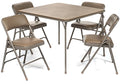 Navy Vinyl Folding Card Table and Chair Set (5pc) J707005