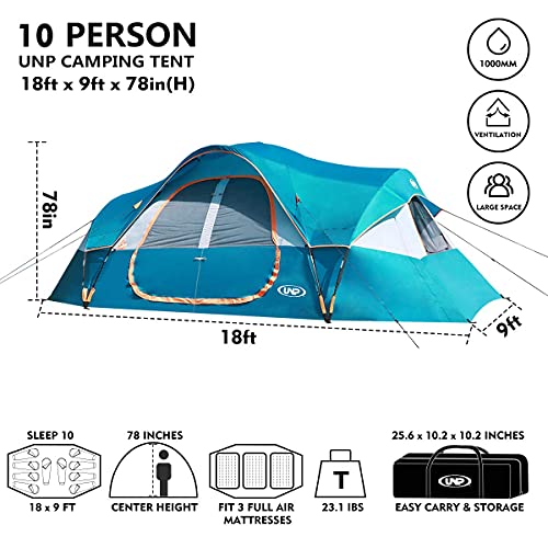 10-Person Double Layer Waterproof Camping Tent Q890858
