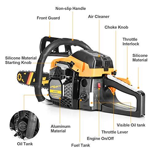 GAS Powered 62cc 2-Cycle 20-inch Chainsaw C7844