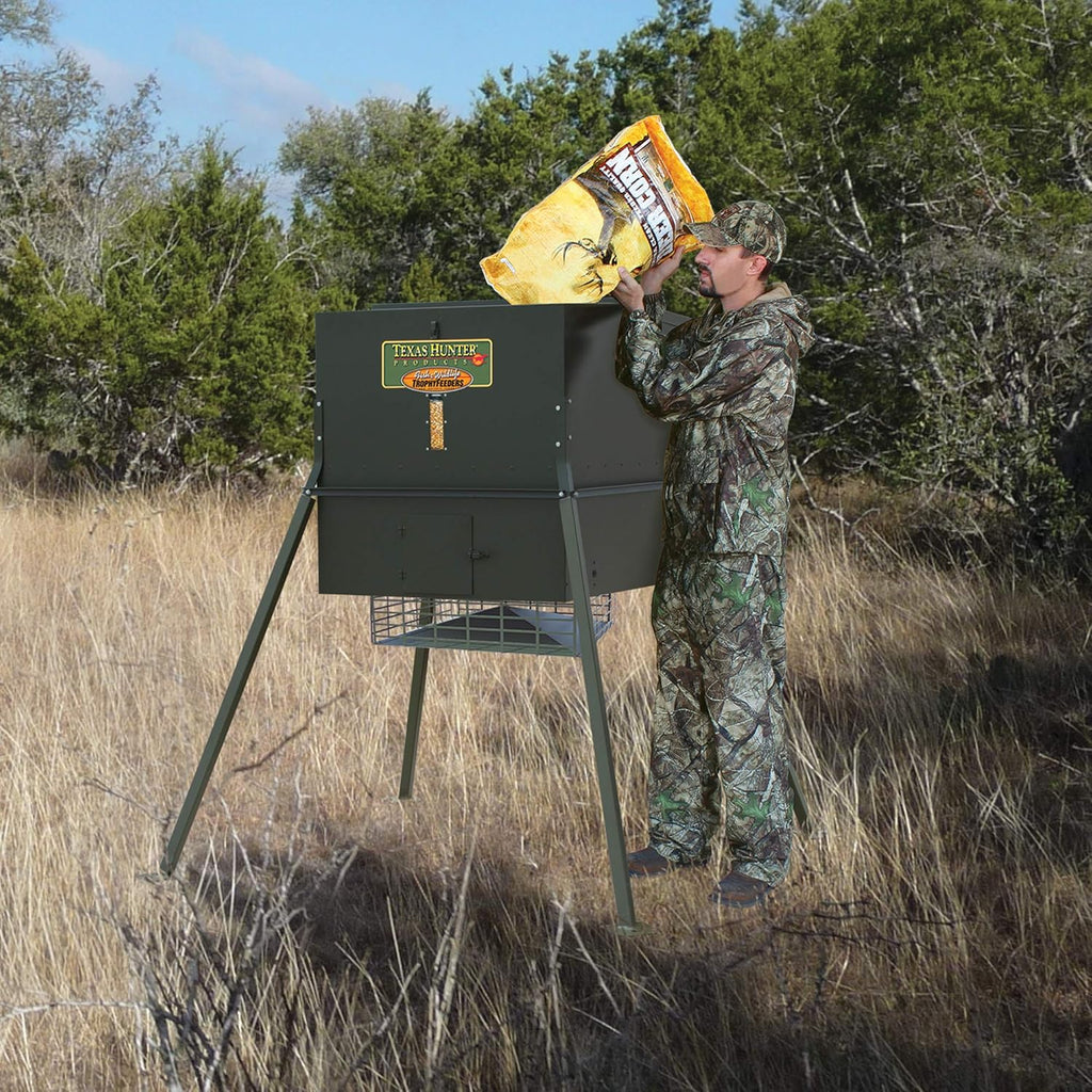 650 lb. Corn Capacity Deer Feeder with 4-Foot Stand and Fill Legs O787663
