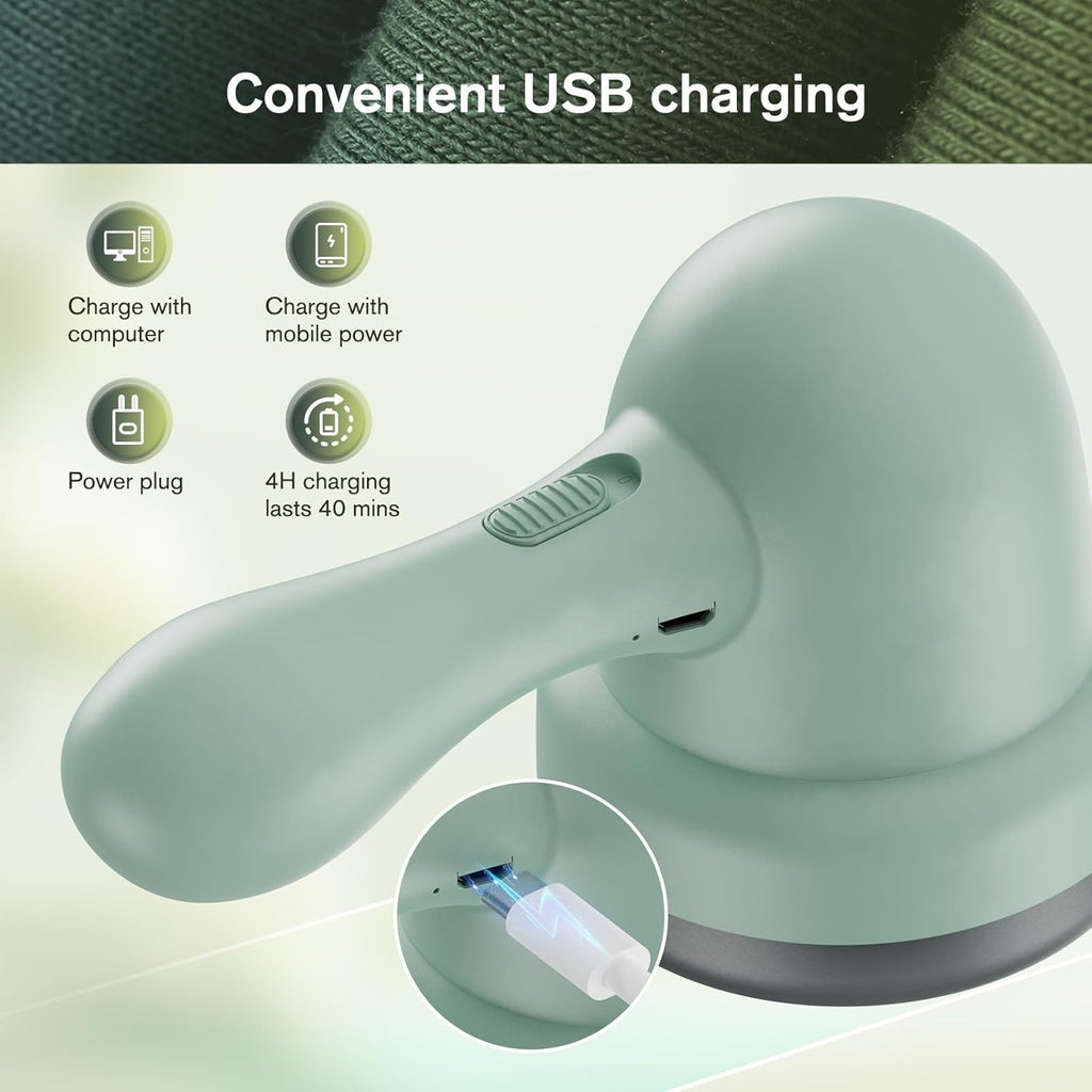 Electric Fabric Shaver with 2 Replaceable Stainless Steel Blades Q7627