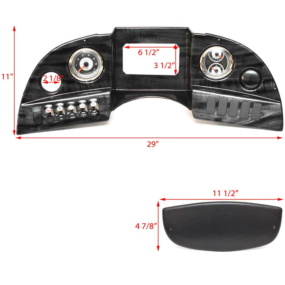 Gray Woodgrain Pontoon Boat Gauge Panel A277923