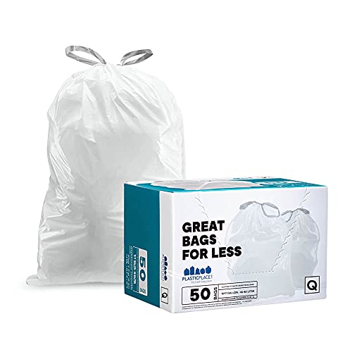 White 6 Gallon 0.7 Mil Drawstring Trash Bags W3243