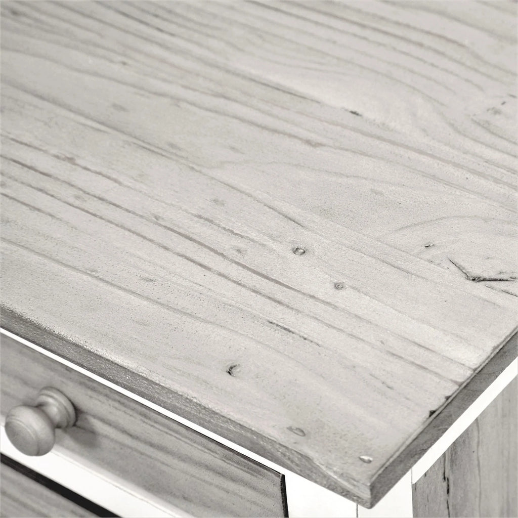Gray White Wood Desk and Chair Set X1491