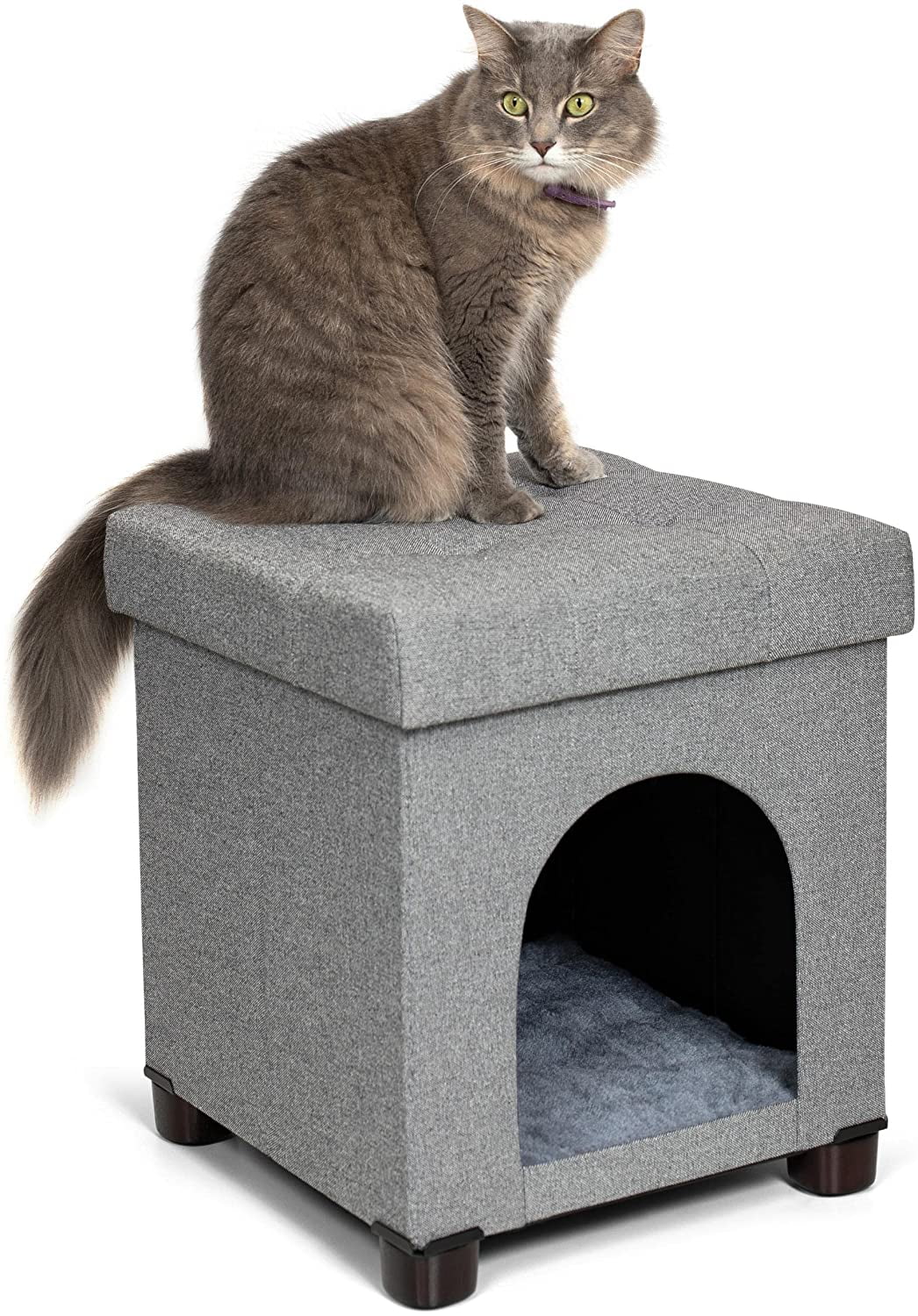 Pet House Bench Ottoman Cat Dog Furniture Bed Footstool Cozy Condo Cave X286