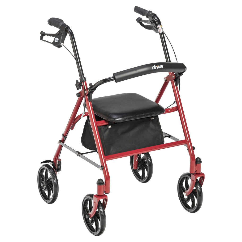 Red 4-Wheel Rollator with 7.5 Casters C3502
