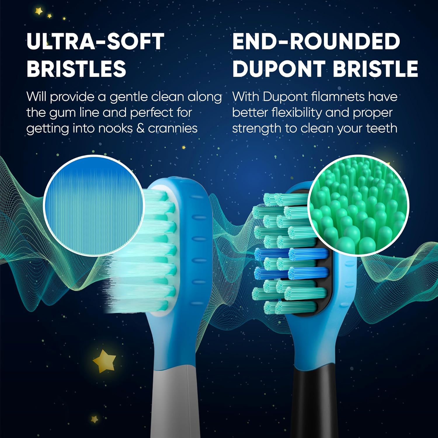 6 Pack Replacement Brush Heads Sonic Rechargeable Toothbrush F874