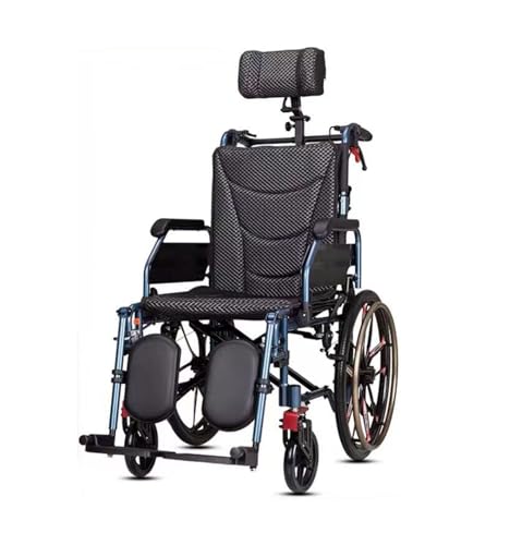 Reclining High Back Manual Wheelchair with Adjustable Leg Rest and Reversible Foot Pedal S35468