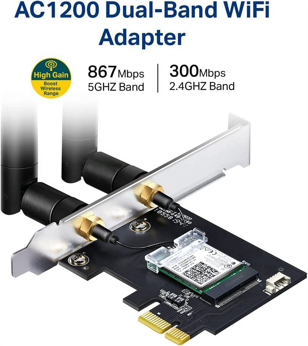 AC1200 Dual Band PCIe WiFi Card with Bluetooth 4.2 V533066