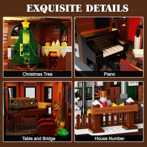 House Building Set with LED Light, 1549PCS Building Blocks Toy R84251