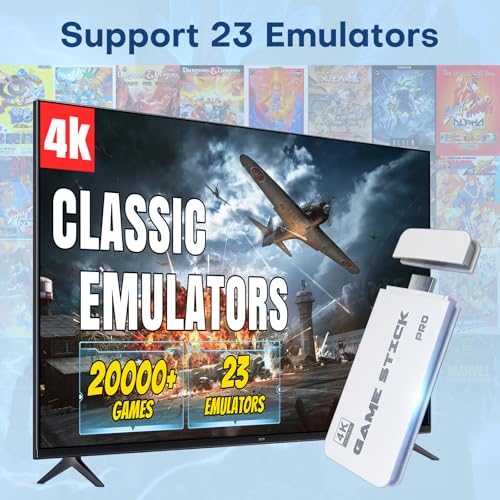 Retro Gaming Console with 20000+ Classic Video Games, 64G Storage, 4K HDMI Output and 2.4GHz Wireless Controller Q32442