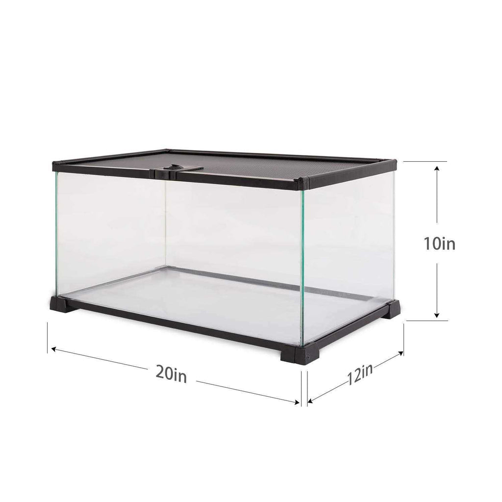 10 Gallon Glass Reptile Terrarium with Sliding Screen Top N166