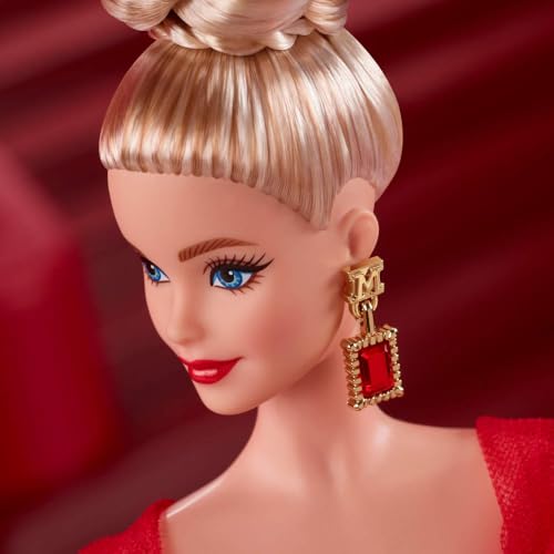 Glittery Red Tulle Gown Doll with Blonde Hair D276