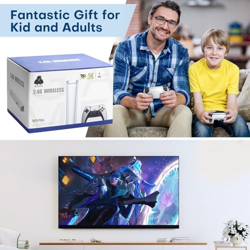 Retro Gaming Console with 20000+ Classic Video Games, 64G Storage, 4K HDMI Output and 2.4GHz Wireless Controller Q32442