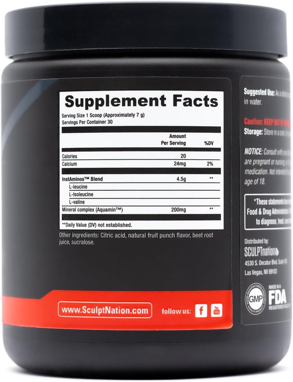 BCAA Powder Fruit Punch 30 Servings X5829
