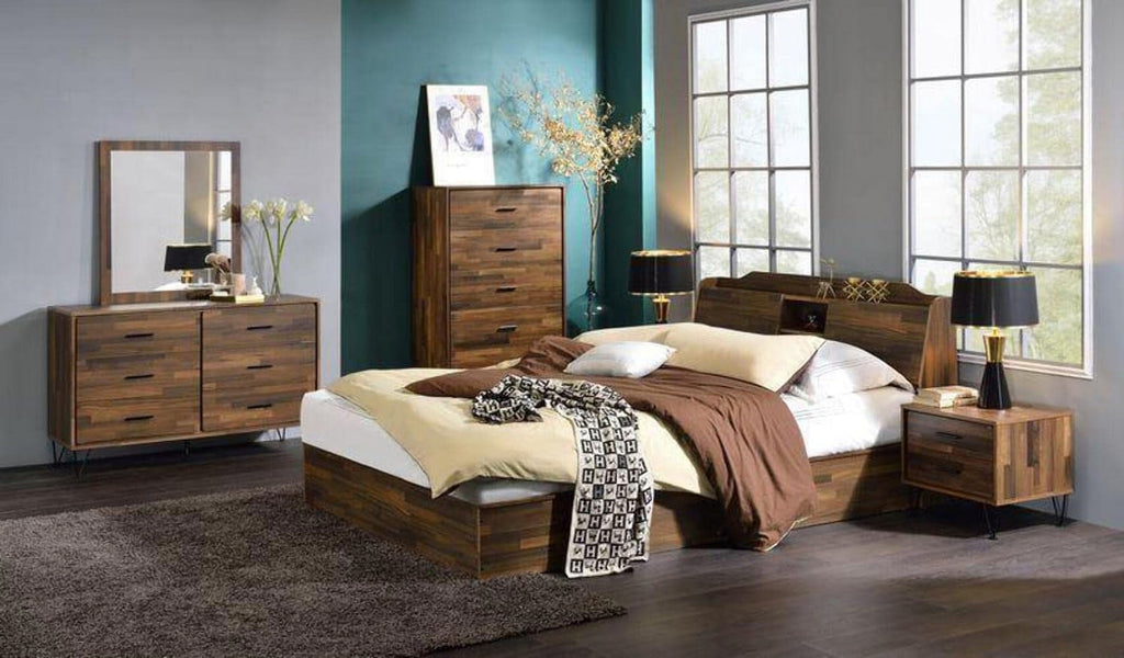 6-Drawer Wooden Dresser Walnut Finish Z7850