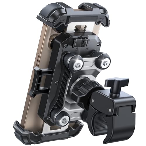 Motorcycle Phone Mount Holder with Metal Handlebar Clamp for 4.7-7" Cell Phones D84976