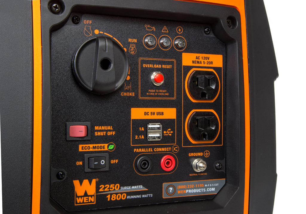 2250-Watt Portable Inverter Generator with Fuel Shut-off H9712