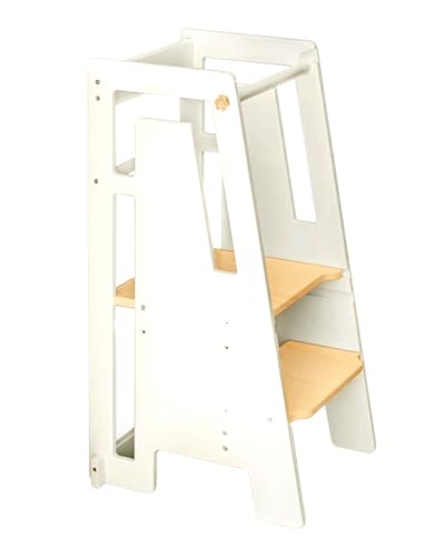 White Adjustable Toddler Tower Step Stool I650