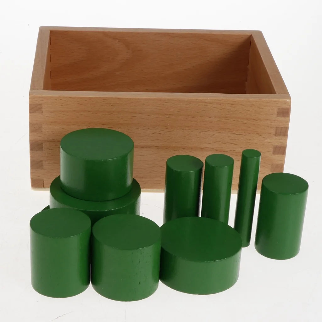 4 Sets Beechwood Montessori Knobless Cylinder Blocks Wooden Toy D600267