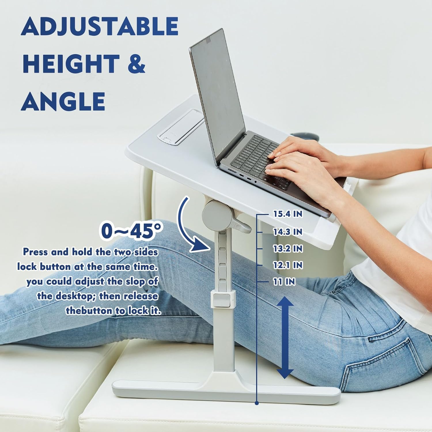 Grey Adjustable Lap Desk with Led Light T29966