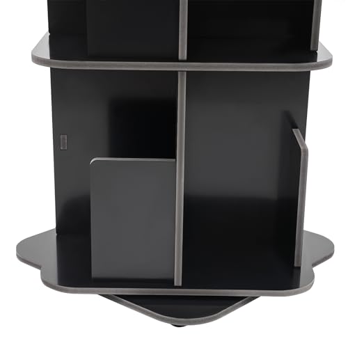 Black 3 Tier Rotating Bookcase S250