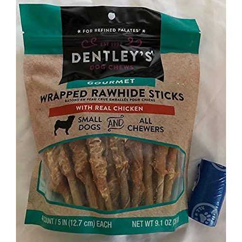 5 Wrapped Rawhide Sticks Dog treats Chicken V9420