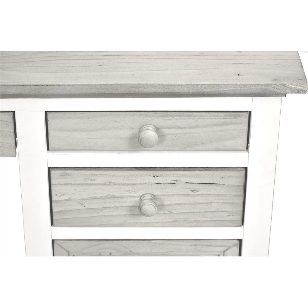 Gray White Wood Desk and Chair Set X1491