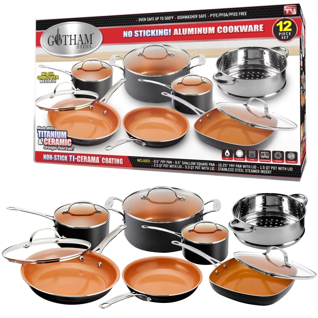 12 Piece Non-stick Cookware Set V711