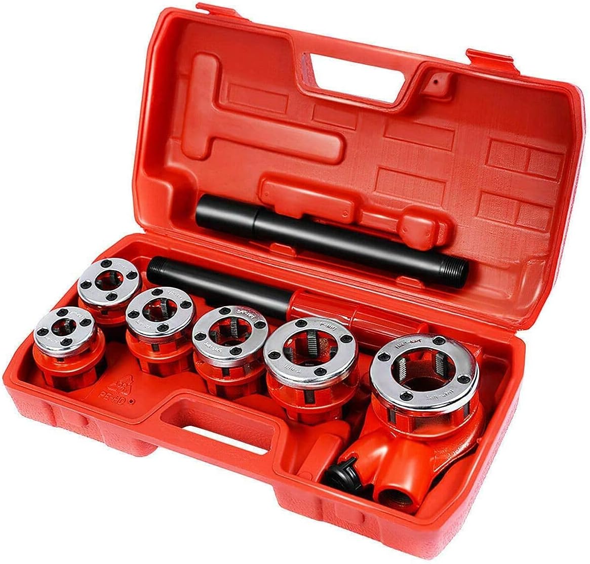 Ratchet Pipe Threader Kit with 6 Dies and Storage Case O53068