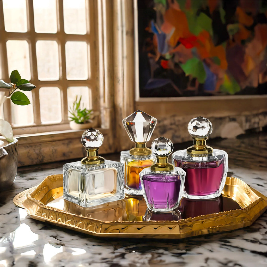 4 Pack Crystal Perfume Bottle Set C676