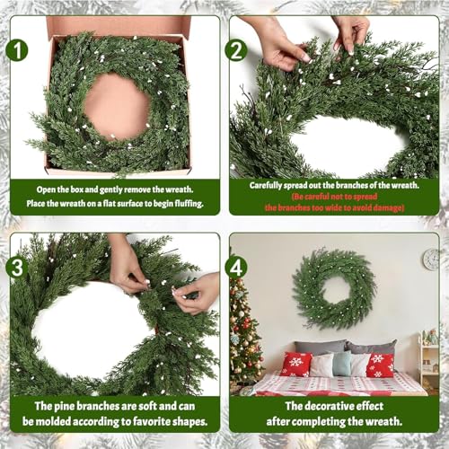 22 Inch Green Artificial Christmas Wreath P90567