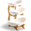 3 Tier White Ceramic Fruit Basket B301