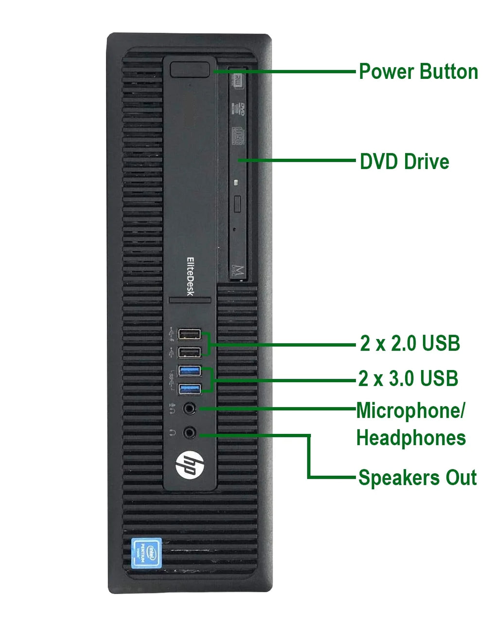 HP 800G1 Desktop SFF Computer Intel Core i5 8GB Ram 500GB HDD NVIDIA GT 1030 2GB 19" LCD Windows 10 (Refurbished) S532436