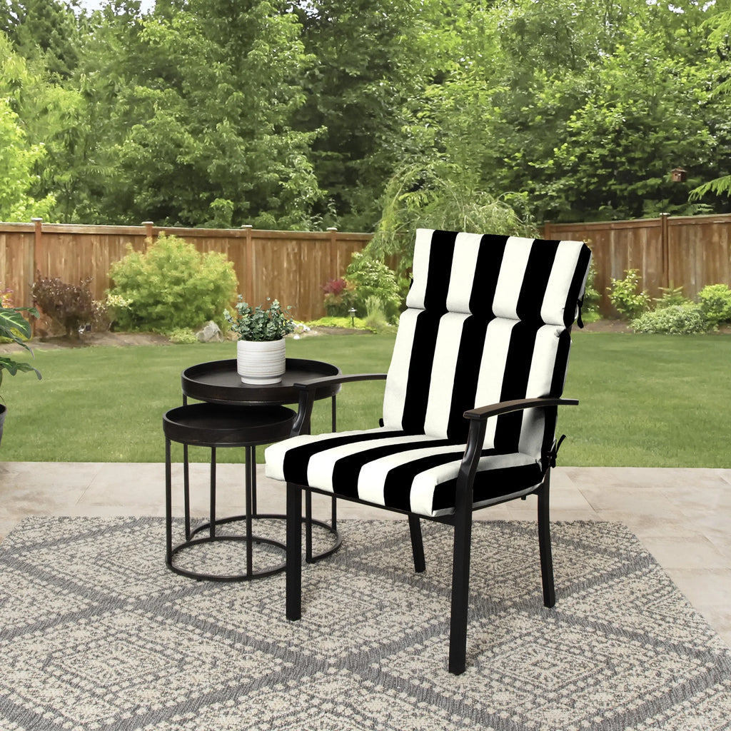 Black Stripe Outdoor Chair Cushion Q77891