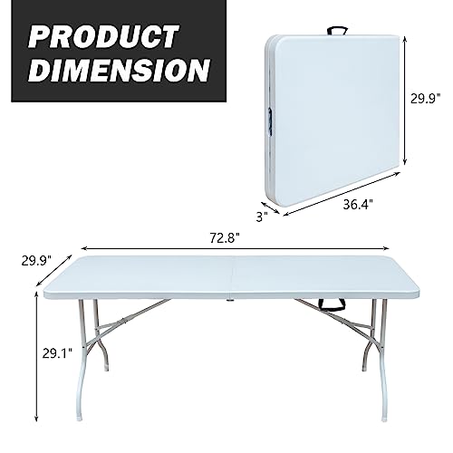 White Black Plastic Folding Table P125998