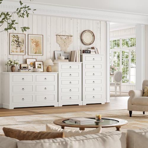 6 Drawer Tall Wood Dresser Z403